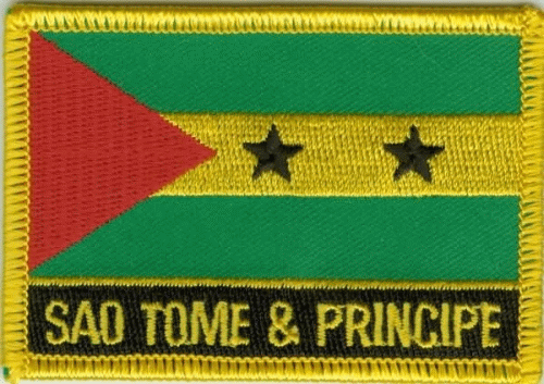 Sao Tome und Principe Aufnäher / Patch mit Schrift