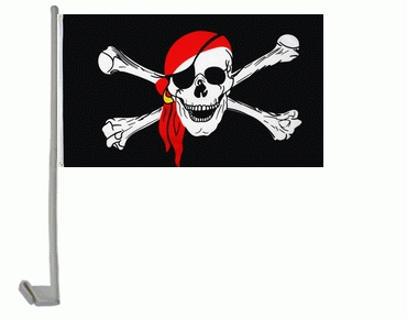 Pirat mit Kopftuch Autoflagge 30x45 cm