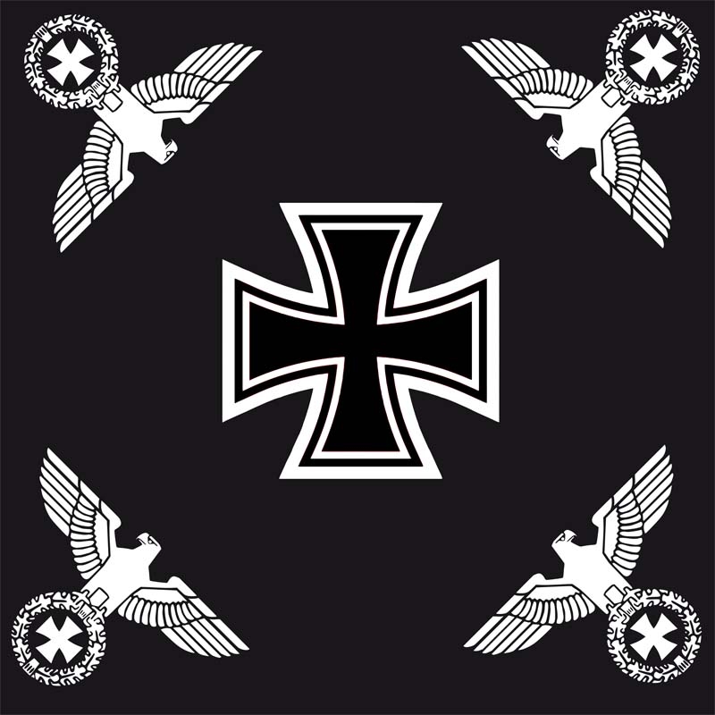 DR Eisernes Kreuz mit vier Reichsadlern schwarz 120x120 cm Historische Flaggen 90 x 150 cm