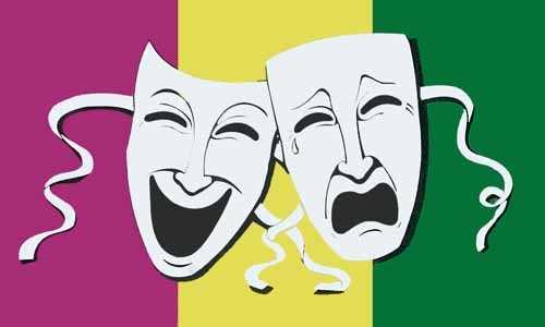 Comedy & Tragedy Masken Flagge 90x150 cm Sonderpreis