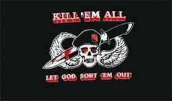 Pirat Skull mit Barret Kill em all Flagge 90x150 cm Abverkauf