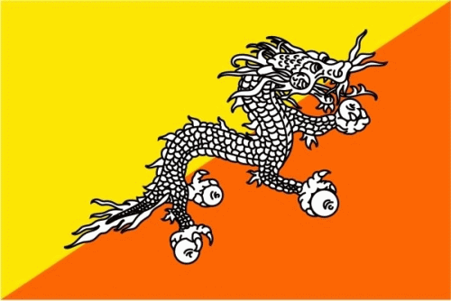 Bhutan Aufkleber 8 x 5 cm super günstig VPE 10 Stück