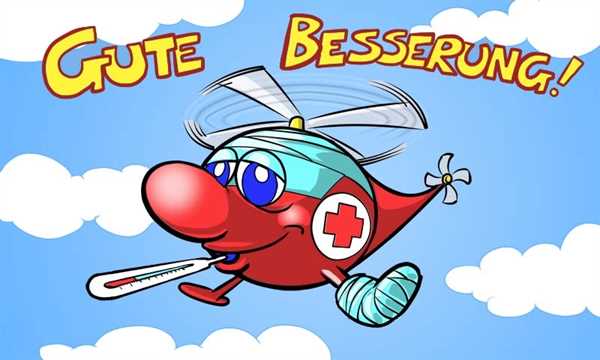 Gute Besserung Gesundheit Hubschrauber Flagge 90x150 cm