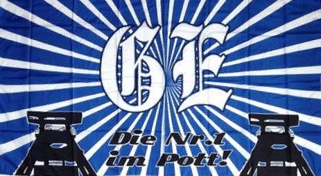 Flagge Fanflagge Gelsenkirchen 3 Gl/ück Auf 90 x 150 cm
