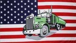 USA mit Truck grün Flagge 90x150 cm,160 Dernier (G)