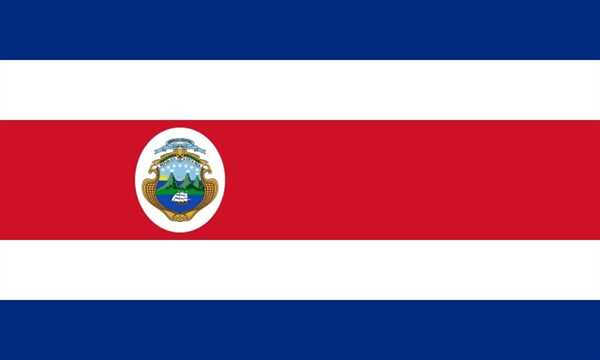 Costa Rica mit Wappen Bootsflagge 30x40 cm