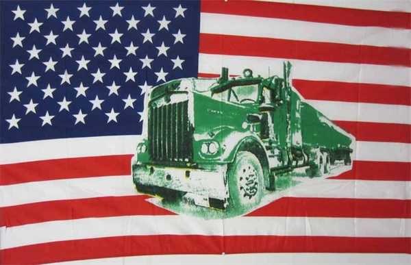USA mit Truck Flagge 90x150 cm,160 Dernier (G) Abverkauf