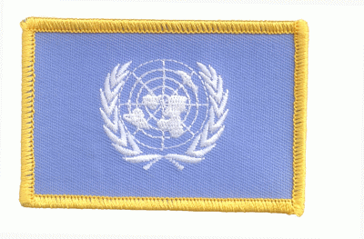 UN UNO Vereinte Nationen Welt Symbol Flagge Patch Aufnäher Aufbügler 0629 
