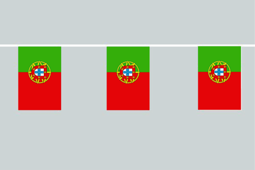 Portugal Flaggenkette 6 Meter / 8 Flaggen 30x40 cm