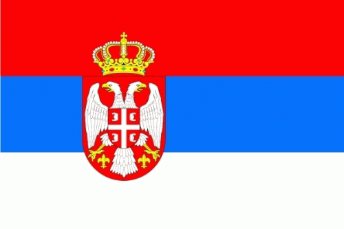 Serbien mit Wappen (Republik) Flagge 90x150 cm