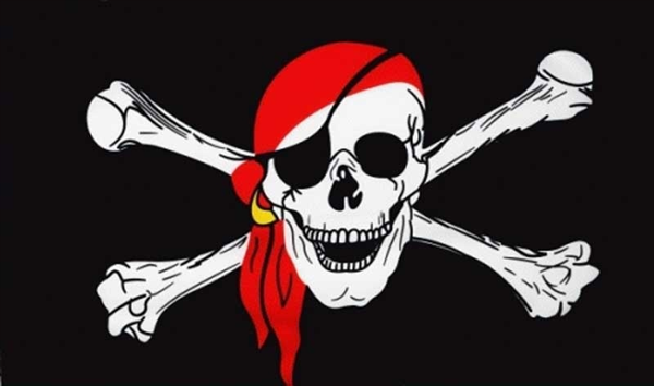 Pirat mit Kopftuch Flagge 90x150 cm