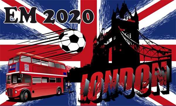 EM 2020 Fußball Großbritannien London Flagge 90x150 cm Erinnerungsstück